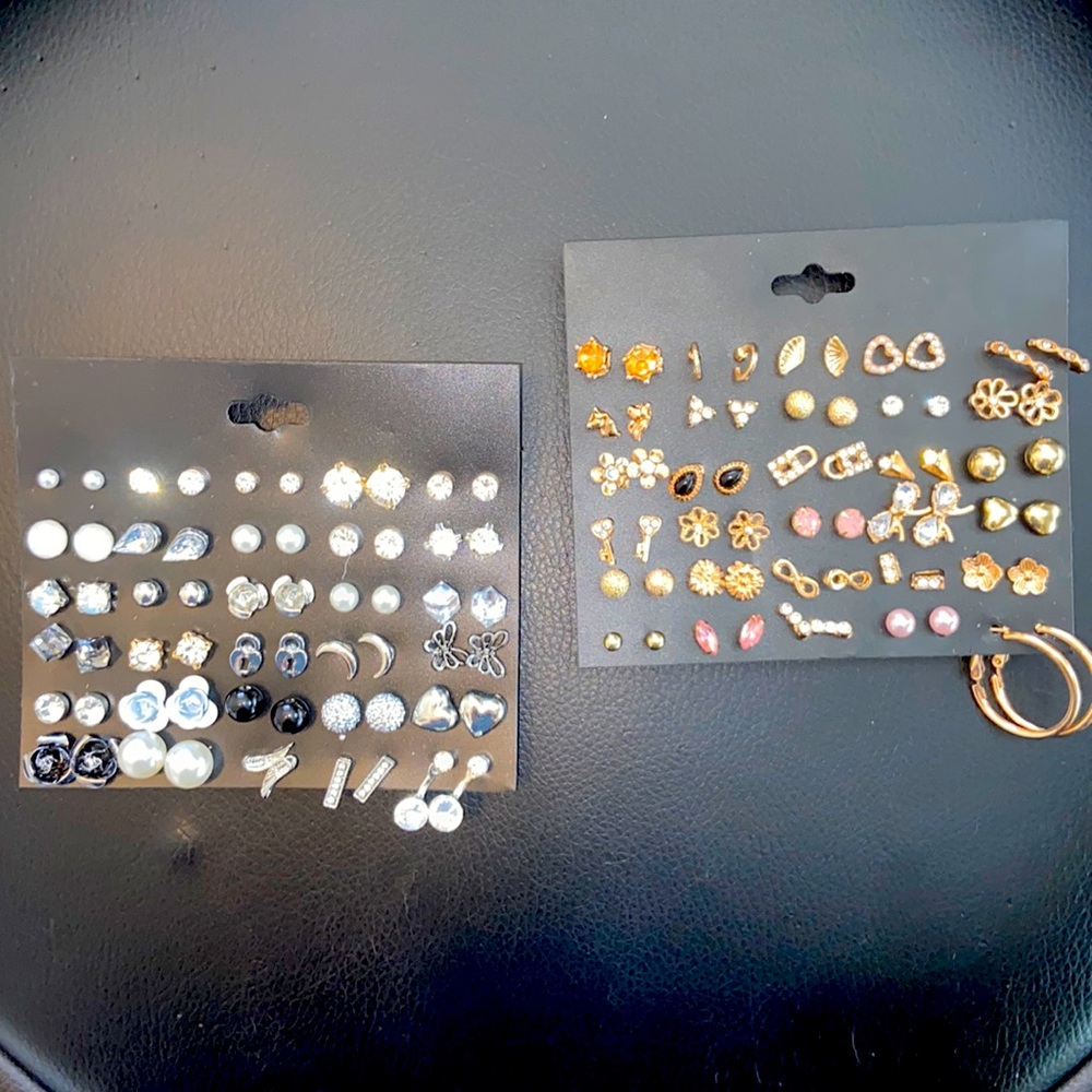 NWOT: 60 Assorted Mini Stud Earrings